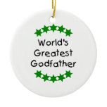 World's Greatest Godfather (green stars) ornaments