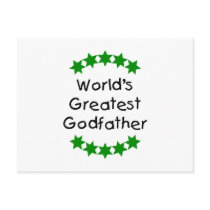 World's Greatest Godfather (green stars) Postcard