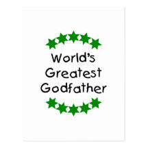 World's Greatest Godfather (green stars) Postcard