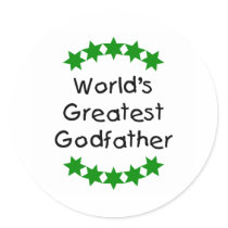 World's Greatest Godfather (green stars) Stickers