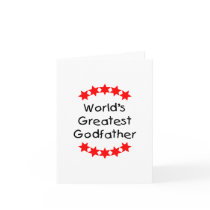World's Greatest Godfather (red stars) Greeting Card