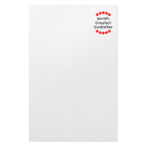 World's Greatest Godfather (red stars) Personalized Stationery