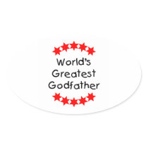 World's Greatest Godfather (red stars) Sticker