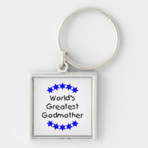World's Greatest Godmother (blue stars) Key Chain