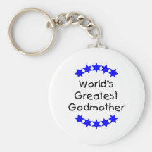World's Greatest Godmother (blue stars) Key Chains