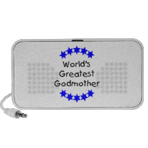World's Greatest Godmother (blue stars) iPod Speakers