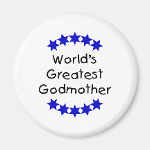 World's Greatest Godmother (dk. blue stars) Fridge Magnets