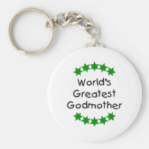 World's Greatest Godmother (green stars) Key Chain