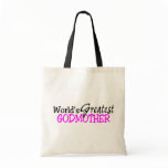 Worlds Greatest Godmother Pink Black Canvas Bag