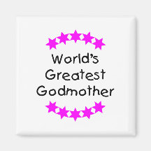 World's Greatest Godmother (pink stars) Refrigerator Magnets