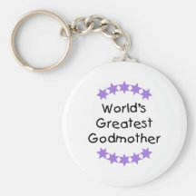 World's Greatest Godmother (purple stars) Keychains