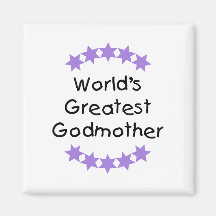 World's Greatest Godmother (purple stars) Magnets