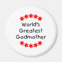 World's Greatest Godmother (red stars) Fridge Magnet