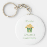 World's Greatest Godmother (yellow flowers) Keychains