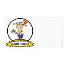 WORLDS GREATEST GOODY GOODY CARTOON SHIPPING LABEL