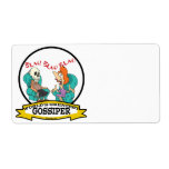 WORLDS GREATEST GOSSIPER WOMEN CARTOON CUSTOM SHIPPING LABELS