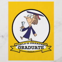 WORLDS GREATEST GRADUATE FEMALE CARTOON FLYER