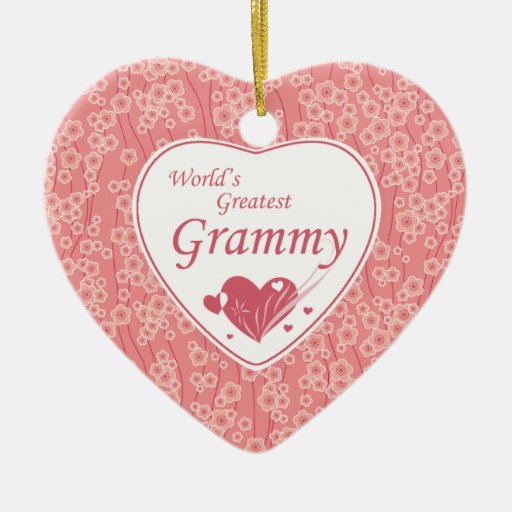 World's greatest grammy cherry blossoms ornament