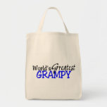 Worlds Greatest Grampy Blue Black Canvas Bags