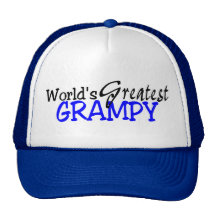 Worlds Greatest Grampy Blue Black Trucker Hats