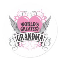 World's Greatest Grandma Round Stickers