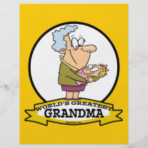 WORLDS GREATEST GRANDMA WOMEN CARTOON FLYER
