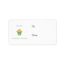 world's greatest grandma (yellow flowers) custom address labels