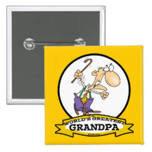 WORLDS GREATEST GRANDPA CARTOON BUTTON
