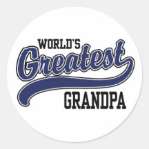 World's Greatest Grandpa Round Stickers