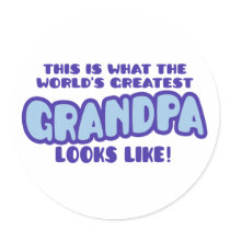 World's Greatest Grandpa Round Sticker