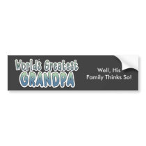 World's Greatest Grandpa Words Bumper Sticker