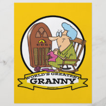 WORLDS GREATEST GRANNY CARTOON PERSONALIZED FLYER
