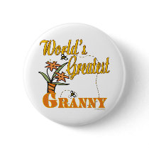 Worlds Greatest Granny Floral Pins