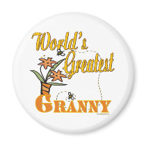 Worlds Greatest Granny Floral Refrigerator Magnets