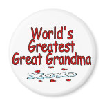 World's Greatest Great Grandma Refrigerator Magnets
