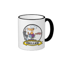 WORLDS GREATEST GRILLER MEN CARTOON COFFEE MUGS