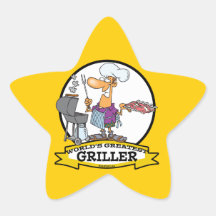 WORLDS GREATEST GRILLER MEN CARTOON STICKERS