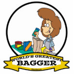 WORLDS GREATEST GROCERY BAGGER WOMEN CARTOON photo sculptures