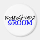 Worlds Greatest Groom Blue Black Fridge Magnet