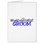 Worlds Greatest Groom Blue Black Greeting Cards