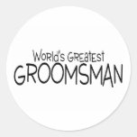 Worlds Greatest Groomsman Round Stickers