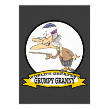 WORLDS GREATEST GRUMPY GRANNY CARTOON INVITE