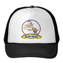 WORLDS GREATEST GRUMPY GRANNY CARTOON MESH HAT