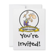 WORLDS GREATEST GRUMPY OLD MAN CARTOON INVITE