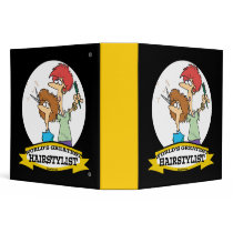 WORLDS GREATEST HAIRSTYLIST WOMEN CARTOON BINDERS