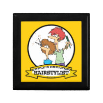 WORLDS GREATEST HAIRSTYLIST WOMEN CARTOON KEEPSAKE BOXES