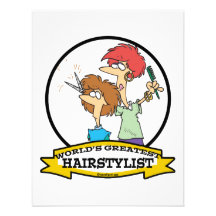 WORLDS GREATEST HAIRSTYLIST WOMEN CARTOON INVITATIONS