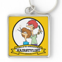 WORLDS GREATEST HAIRSTYLIST WOMEN CARTOON KEY CHAIN