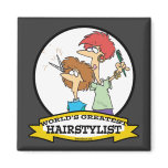 WORLDS GREATEST HAIRSTYLIST WOMEN CARTOON magnets