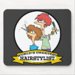 WORLDS GREATEST HAIRSTYLIST WOMEN CARTOON MOUSE PAD